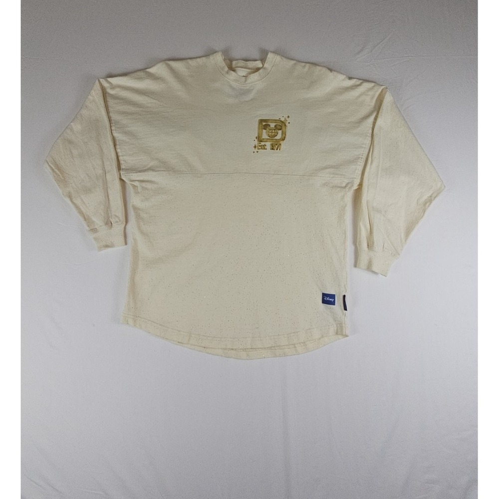 Walt Disney World‎ Gold Cinderella Castle Glitter Spirit Jersey Beige XS